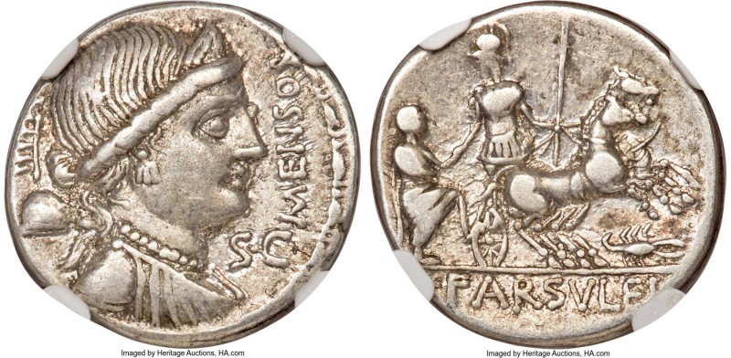 L. Farsuleius Mensor (ca. 76/5 BC). AR denarius (19mm, 6h). NGC Choice VF. Rome....