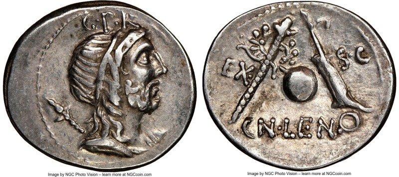Cn. Cornelius Lentulus (ca. 76-75 BC). AR denarius (21mm, 6h). NGC Choice VF. Un...