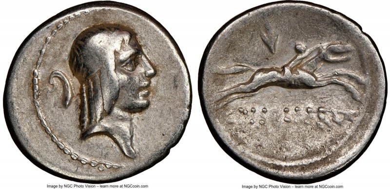 C. Calpurnius Piso L.f. Frugi (67 or 61 BC). AR denarius (19mm, 6h). NGC VF. Rom...