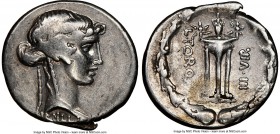 L. M. Torquatus (ca. 65/58 BC). AR denarius (18mm, 3.94 gm, 5h). NGC VF 4/5 - 5/5, Fine Style. Rome. SIBYLLA, head of Sibyl right, wreathed in ivy wre...