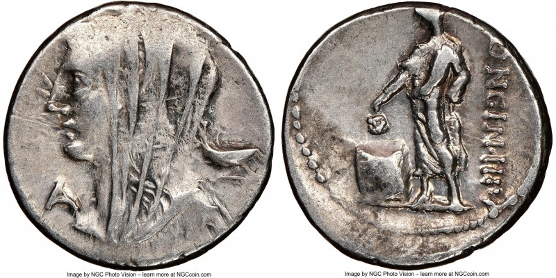 L. Cassius Longinus (63/60 BC). AR denarius (18mm, 5h). NGC Choice VF, scratches...