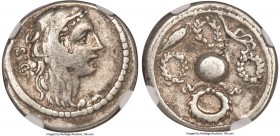Faustus Cornelius Sulla (ca. 56 BC). AR denarius (19mm, 11h). NGC VF. Rome. S•C, head of youthful Hercules right, wearing lion skin headdress, paws ti...
