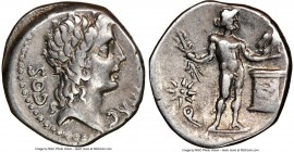 L. C. Lentulus and C. Marcellus (ca. 49 BC). AR denarius (17mm, 3.77 gm, 7h). NGC Choice VF 4/5 - 4/5. Imperatorial issue by quaestor in Apollonia-Ill...