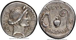 Julius Caesar, as Dictator (49-44 BC). AR denarius (18mm, 8h). NGC Choice VF. North Africa (Utica?), 46 BC. COS•TERT-DICT•ITER, head of Ceres right, w...