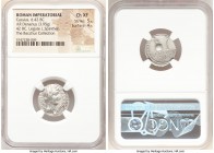C. Cassius Longinus, Imperator and Assassin of Caesar (44-42 BC). AR denarius (18mm, 3.95 gm, 6h). NGC Choice XF 5/5 - 4/5. Military mint traveling wi...