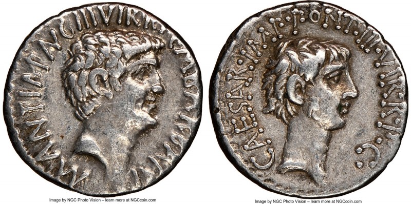 Marc Antony and Octavian, as Imperators and Triumvirs (43-33 BC). AR denarius (1...