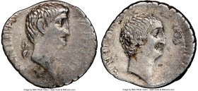 Marc Antony, as Imperator and Triumvir (43-30 BC), with Lucius Antonius. AR denarius (21mm, 3.75 gm, 7h). NGC Choice VF 4/5 - 3/5. Military mint in Gr...