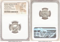 Octavian, as Imperator and Triumvir (43-33 BC). AR denarius (20mm, 3.77 gm, 6h). NGC Choice Fine 4/5 - 3/5, edge cut, marks. Southern or central Itali...