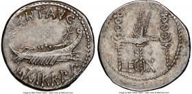 Marc Antony, as Imperator and Triumvir (43-30 BC). AR denarius (18mm, 6h). NGC Choice VF. Legionary issue, mint traveling with Antony in Greece (Aegae...