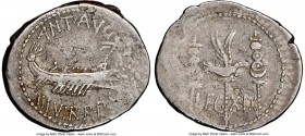 Marc Antony, as Imperator and Triumvir (43-30 BC). AR denarius (20mm, 12h). NGC VF. Legionary issue, mint traveling with Antony in Greece (Aegae or Pa...