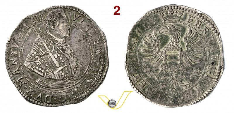 CASALE - VINCENZO I GONZAGA (1587-1612) Tallero da 16 Bianchi s.d. D/ Busto cora...