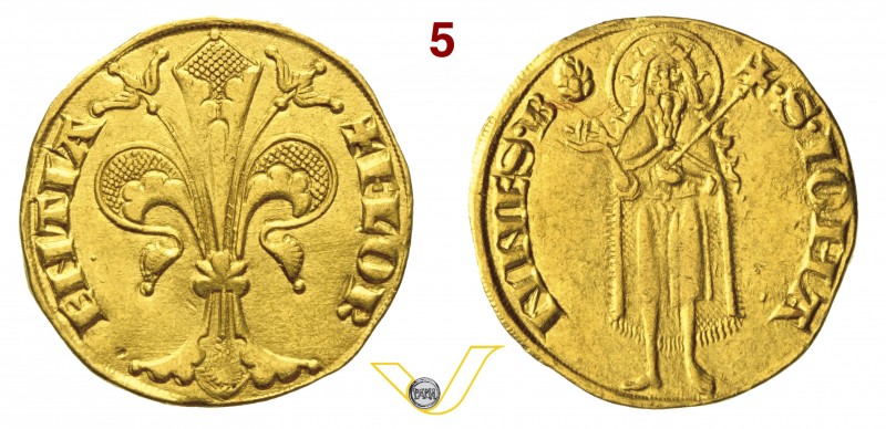 FIRENZE - REPUBBLICA (1189-1532) Fiorino d'oro, simbolo pigna (1252-1303) D/ Gig...