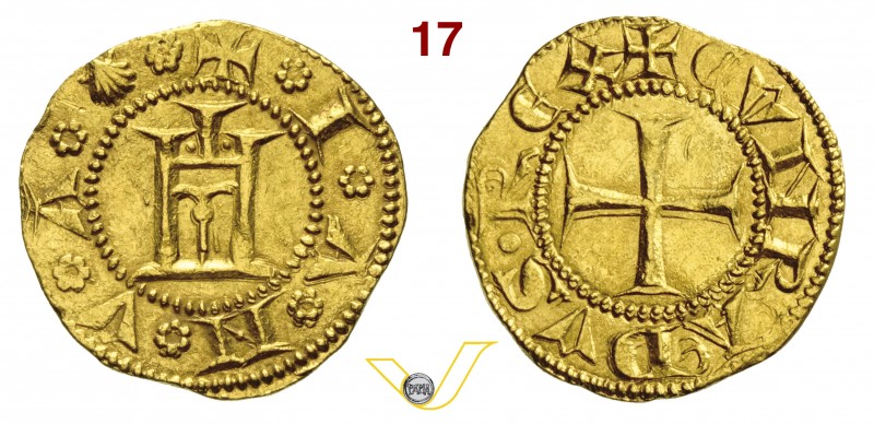 GENOVA - REPUBBLICA (1139-1339) Genovino, simbolo conchiglia. D/ Castello R/ Cro...