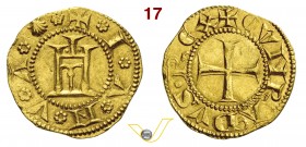 GENOVA - REPUBBLICA (1139-1339) Genovino, simbolo conchiglia. D/ Castello R/ Croce. MIR 5 Au g 3,49 Molto rara SPL