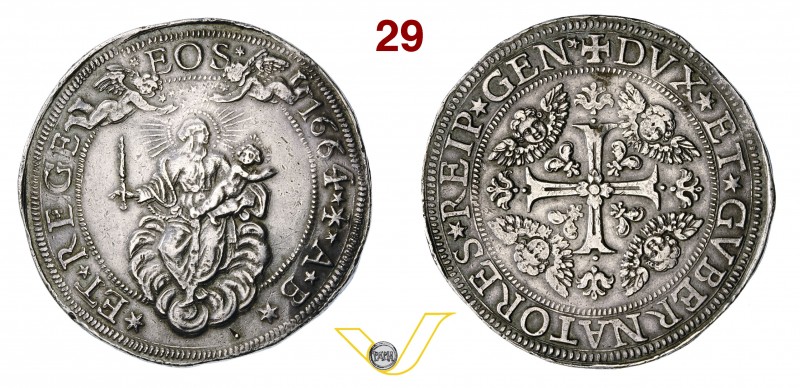 GENOVA - DOGI BIENNALI, III fase (1637-1797) Da 2 Scudi 1664, sigle AB. D/ La Ma...