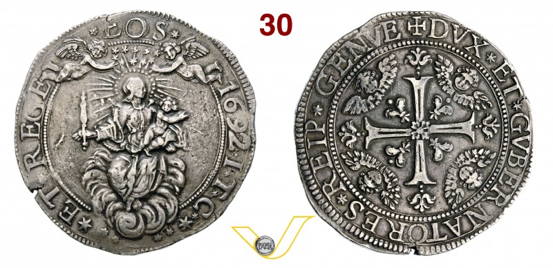 GENOVA - DOGI BIENNALI, III fase (1637-1797) Da 2 Scudi 1692, sigle ITC. D/ La M...