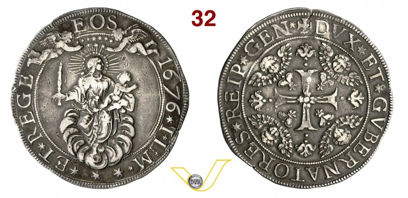 GENOVA - DOGI BIENNALI, III fase (1637-1797) Scudo largo 1676, sigle ILM. D/ La ...