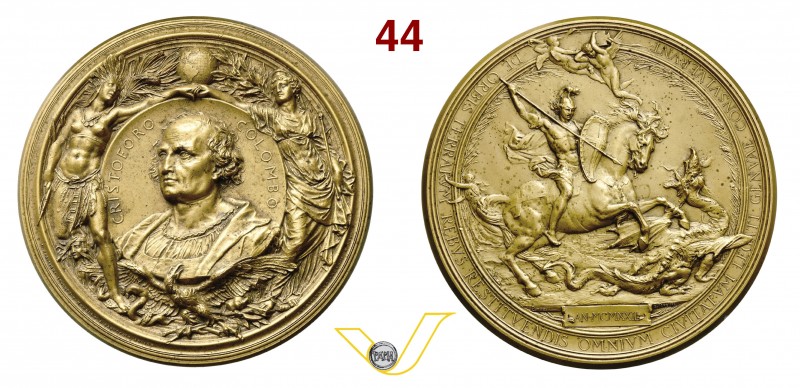 GENOVA - (1922) Medaglia 1922 a ricordo di Cristoforo Colombo, esploratore e nav...