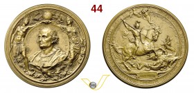 GENOVA - (1922) Medaglia 1922 a ricordo di Cristoforo Colombo, esploratore e navigatore. Opus Pogliaghi e Cappuccio Ae dorato mm 101,5 Molto rara • Sp...