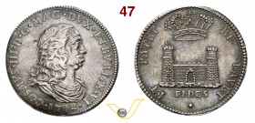 LIVORNO - COSIMO III DE' MEDICI (1670-1723) Tollero 1712. D/ Busto corazzato R/ La fortezza di Livorno sormontata da corona. CNI 86/87 MIR 65/4 Ag g 2...