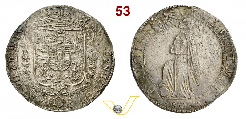 MANTOVA - VINCENZO II GONZAGA (1626-1627) Mezzo Ducatone da 80 Soldi. D/ Stemma ...