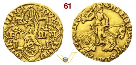 MILANO - FILIPPO MARIA VISCONTI (1412-1447) Fiorino d'oro. D/ Il Duca in armatura, spada sguainata, a cavallo verso d. R/ Scudo inclinato sormontato d...