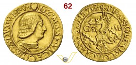 MILANO - GALEAZZO MARIA SFORZA (1466-1476) Ducato. D/ Busto corazzato R/ Scudo inclinato sormontato da elmo con cimiero del drago. MIR 200/5 Au g 3,48...