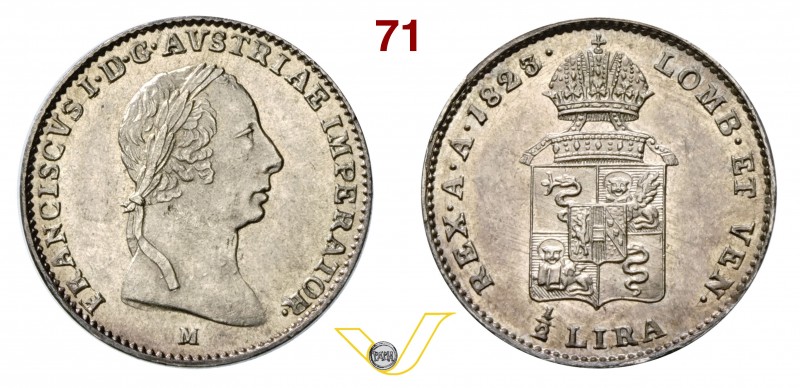 MILANO - FRANCESCO I D’ASBURGO LORENA (1815-1835) Mezza Lira austriaca 1823. Pag...