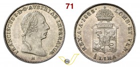 MILANO - FRANCESCO I D’ASBURGO LORENA (1815-1835) Mezza Lira austriaca 1823. Pag. 150 Ag g 2,19 Rara q.FDC