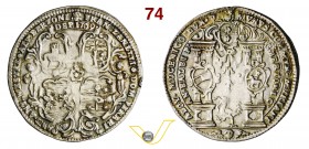 MURANO - ALVISE MOCENIGO IV (1763-1778) Osella 1769. D/ Colonne con stemmi del Podestà e del Camerlengo; in alto stemma dogale e in basso gallo di Mur...