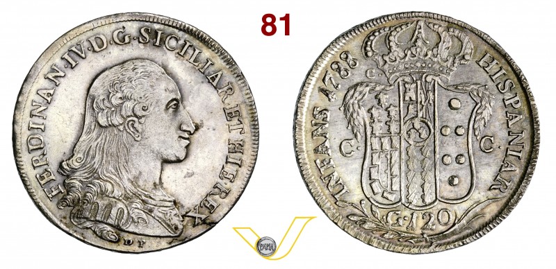 NAPOLI - FERDINANDO IV DI BORBONE (1759-1798, I periodo) 120 Grana o Piastra 178...
