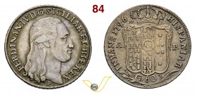 NAPOLI - FERDINANDO IV DI BORBONE (1759-1798, I periodo) 60 Grana o Mezza Piastra 1796 “Testa grande”. P.R. 75 Ag BB+