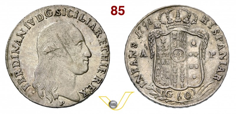 NAPOLI - FERDINANDO IV DI BORBONE (1759-1798, I periodo) 60 Grana o Mezza Piastr...