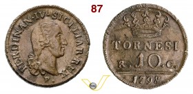 NAPOLI - FERDINANDO IV DI BORBONE (1759-1798, I periodo) 10 Tornesi 1798. P.R. 95 Cu g 24,77 • Uno dei più bei pezzi che ci sia capitato di vedere; ri...