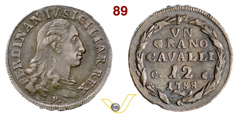 NAPOLI - FERDINANDO IV DI BORBONE (1759-1798, I periodo) Grano da 12 Cavalli 178...