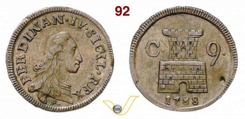 NAPOLI - FERDINANDO IV DI BORBONE (1759-1798, I periodo) 9 Cavalli 1788. P.R. 12...