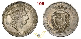 NAPOLI - FERDINANDO I DI BORBONE (1816-1825) 120 Grana o Piastra 1818 con R davanti alla data (reimpressa). Pag. 84 MIR 461/1 Ag g 27,46 Rara • Varian...