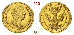 PALERMO - CARLO III DI BORBONE (1734-1759) Oncia 1735. Sp. 2 MIR 547/2 Au g 4,44 SPL