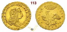 PALERMO - CARLO III DI BORBONE (1734-1759) Oncia 1735. Sp. 52 MIR 564/1 Au g 4,44 BB÷SPL