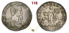 PIACENZA - ALESSANDRO FARNESE (1586-1592) Scudo 1591. D/ Busto corazzato di Alessandro R/ Figura elmata (la città) con giglio e cornucopia; accanto a ...
