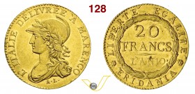TORINO - REPUBBLICA SUBALPINA (1800-1802) 20 Franchi An. 9 (1800-1801) Pag. 3 Au g 6,45 Rara BB/q.SPL