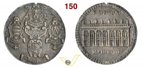 CLEMENTE VIII (1592-1605) Med. 1603 per la costruzione del Palazzo Nuovo sul Campidoglio. D/ Stemmi dei 4 Conservatori: Delio Demagistris, Solderio Pa...