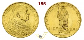 PIO XI (1929-1938) 100 Lire 1929 VIII, Roma. Pag. 612 Au g 8,80 q.FDC