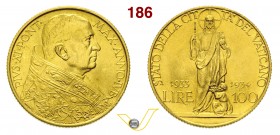 PIO XI (1929-1938) 100 Lire 1933-1934 Jub, Roma Pag. 616 Au g 8,80 q.FDC