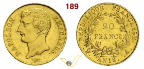 NAPOLEONE I, Imperatore (1804-1814) 20 Franchi An. 12 A, Parigi. Varesi 256 Au g 6,42 • Di alta conservazione ! SPL