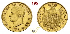 NAPOLEONE I, Imperatore (1804-1814) 40 Lire 1814 Milano “puntali sagomati”. Pag. 17a Au g 12,88 BB÷SPL