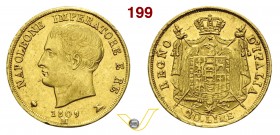 NAPOLEONE I, Imperatore (1804-1814) 20 Lire 1809 Milano. Pag. 19 Au g 6,44 BB/q.SPL