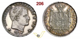NAPOLEONE I, Imperatore (1804-1814) Lira 1814 Milano “II° tipo”, puntali sagomati. Pag. 47a Ag g 4,99 • Esemplare con fondi speculari FDC