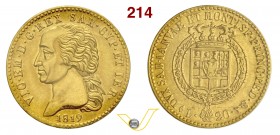 VITTORIO EMANUELE I (1802-1821) 20 Lire 1819, Torino. Pag. 7 MIR 1028c Au • Sigillata SPL/FDC da Alex Numismatica