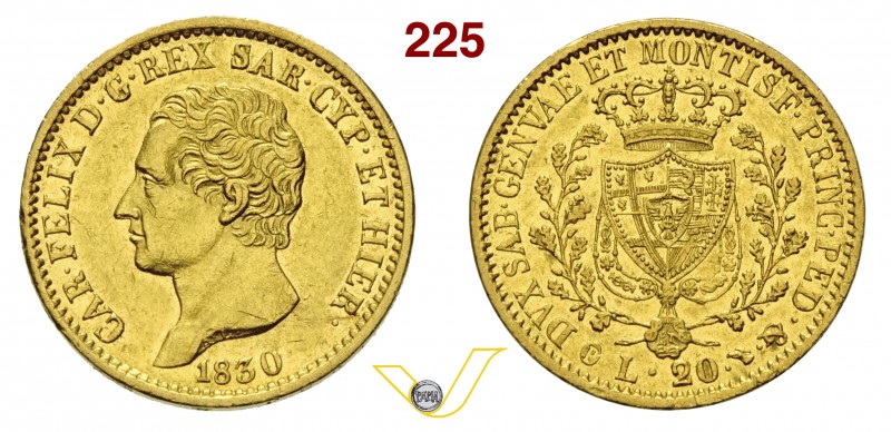 CARLO FELICE (1821-1831) 20 Lire 1830 Torino. MIR 1034p Pag. 60 Varesi 27 Au g 6...